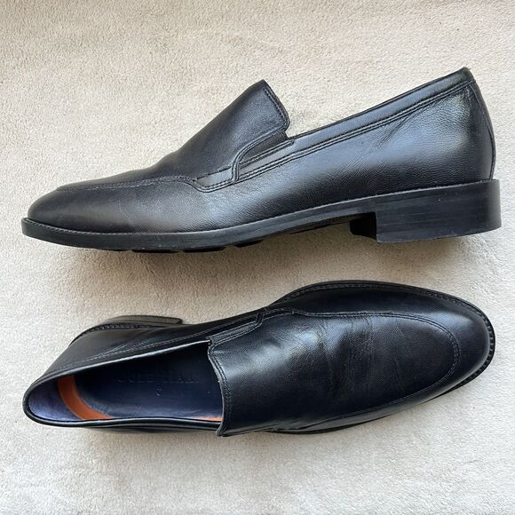 Cole Haan Lenox Hill Venetian Black Leather Loafers Men 7 Slip On Casual Classic - Picture 1 of 15